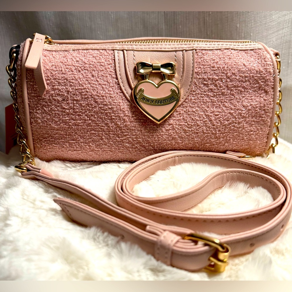 NEW Juicy Couture Blush Pink Roll Crossbody Bag